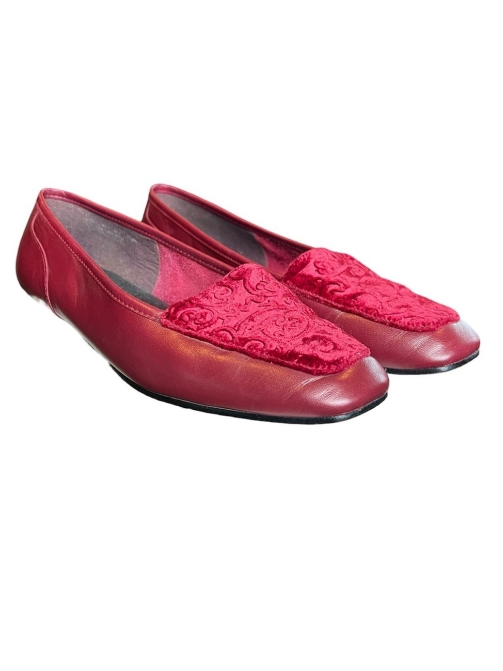 Enzo Angiolini 7.5 Red Liberty Square Toe Loafer Genuine Loafer